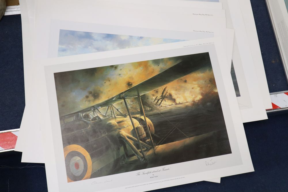 Robert Taylor (1945-1997), a group of assorted limited edition prints including two signed by Lord Mount Batten of Burma, HMS Cavalier